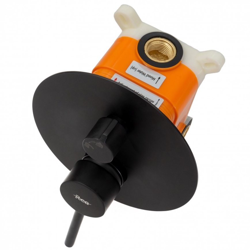 REA-P4100 - Conjunto de duche com bateria de encastre LUNGO preto