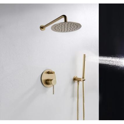 REA-P4110 - Conjunto de duche com bateria de encastrar LUNGO dourado