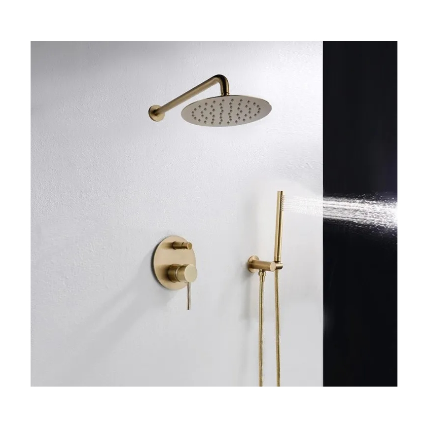 REA-P4110 - Conjunto de duche com bateria de encastrar LUNGO dourado