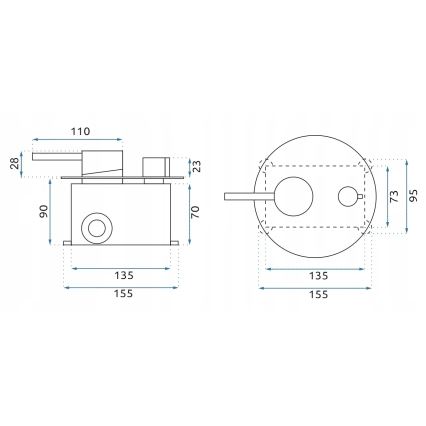 REA-P4110 - Conjunto de duche com bateria de encastrar LUNGO dourado