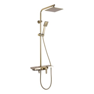 REA-P4121 - Conjunto de duche com misturador BRAVO, acabamento dourado escovado