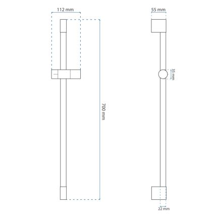 REA-P5981 - Suporte para duche de mão 70 cm dourado
