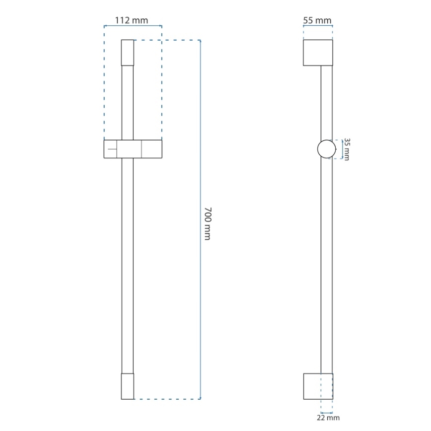 REA-P5981 - Suporte para duche de mão 70 cm dourado