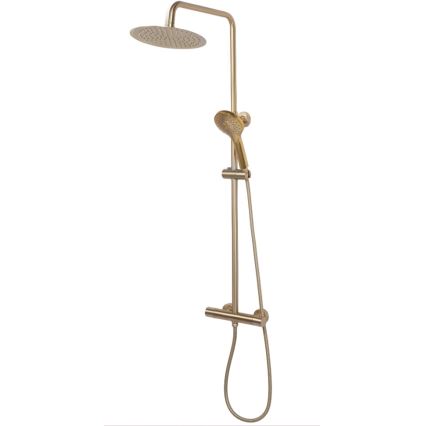 REA-P6602 - Conjunto de duche com bateria termostática VINCENT, acabamento dourado escovado