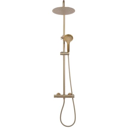 REA-P6602 - Conjunto de duche com bateria termostática VINCENT, acabamento dourado escovado