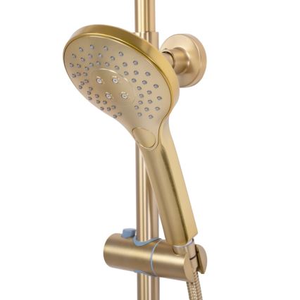 REA-P6602 - Conjunto de duche com bateria termostática VINCENT, acabamento dourado escovado