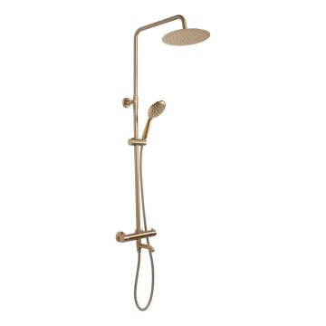 REA-P6604 - Conjunto de duche com bateria termostática LUNGO dourado escovado