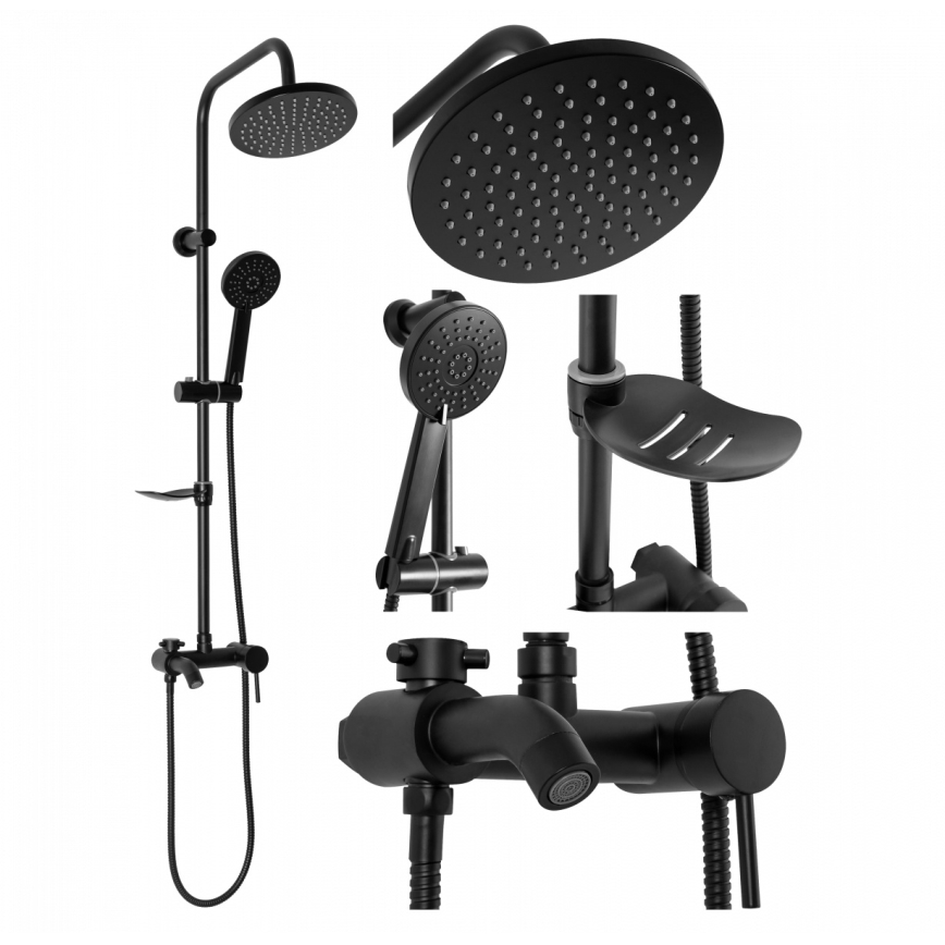 REA-P7005 - Conjunto de duche LUIS preto mate