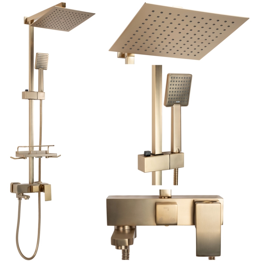 REA-P7050 - Conjunto de duche com misturador JACK dourado escovado