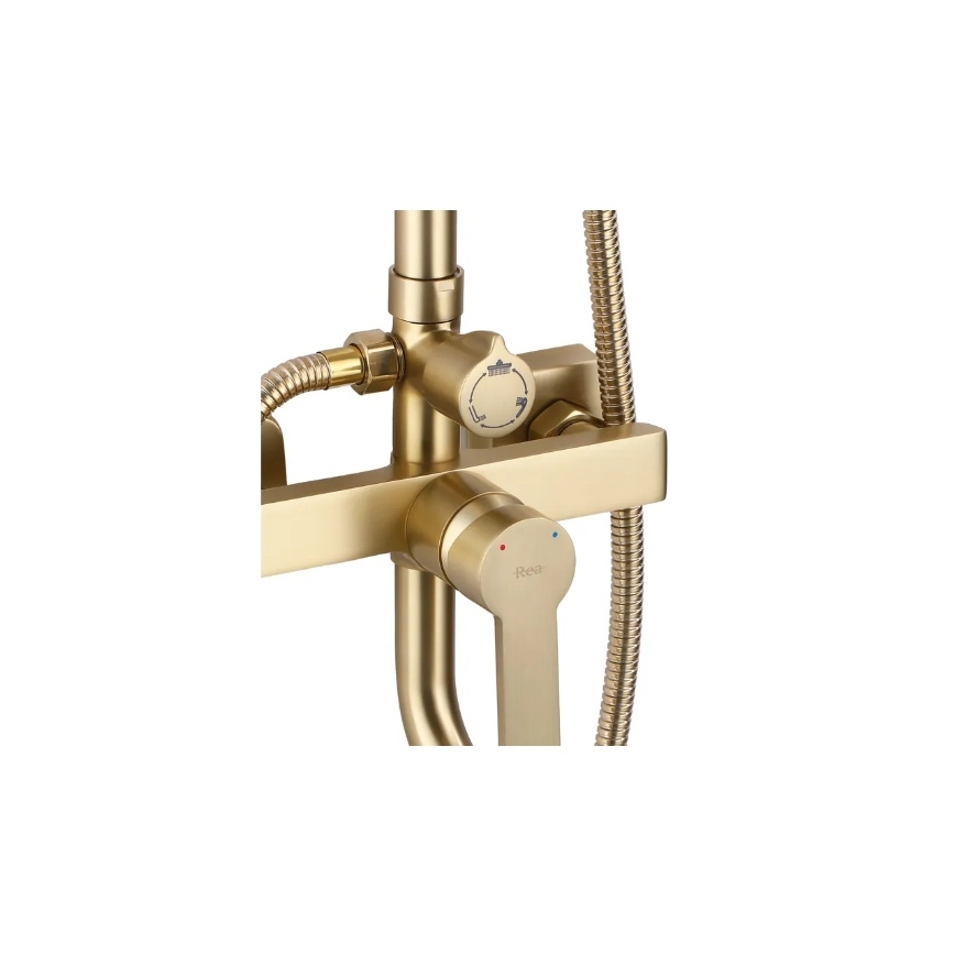 REA-P7841 - Conjunto de duche com torneira ARGUS dourado escovado