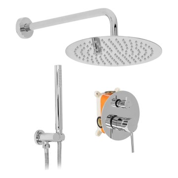 REA-P8007 - Conjunto de duche com misturador de encastrar LUNGO cromo brilhante