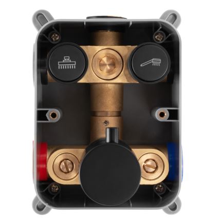 REA-P8551 - Conjunto de duche LUNGO com misturador termostático embutido, acabamento dourado escovado