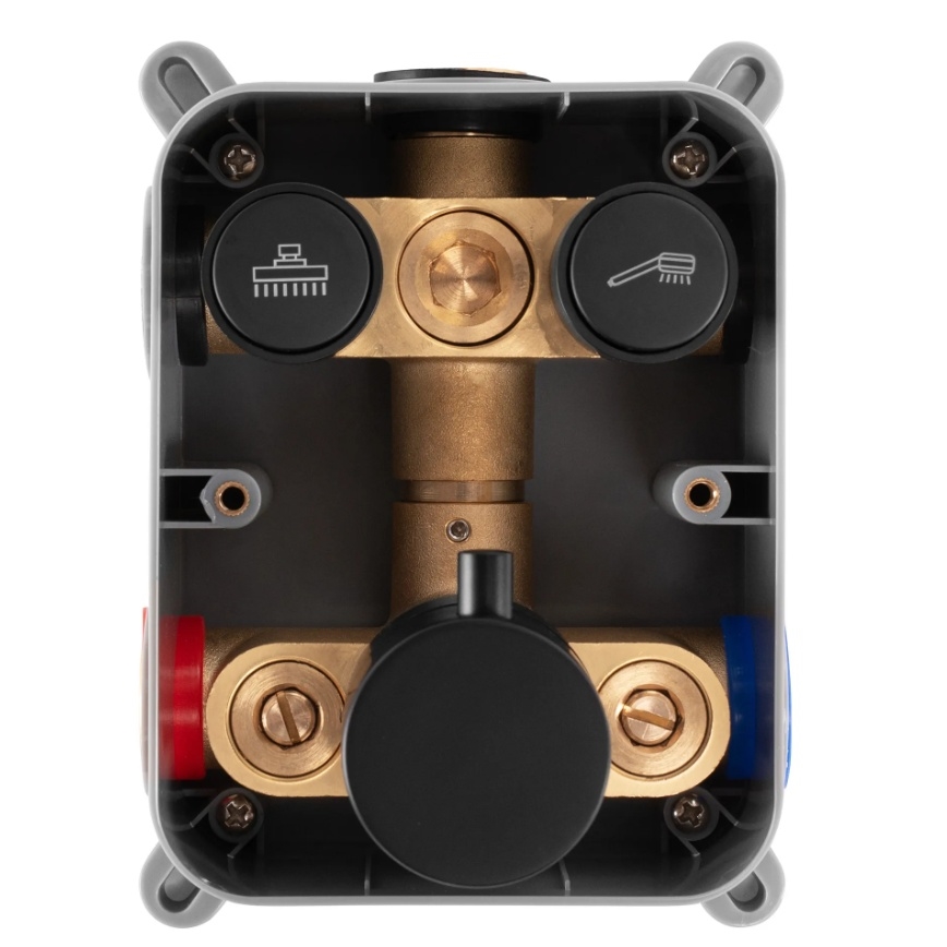 REA-P8551 - Conjunto de duche LUNGO com misturador termostático embutido, acabamento dourado escovado