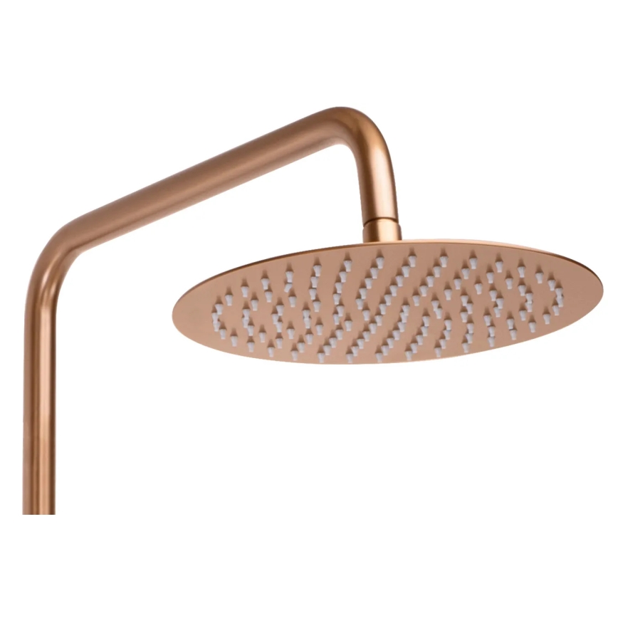 REA-P8807 - Conjunto de duche com misturador termostático LUNGO, acabamento em cobre escovado