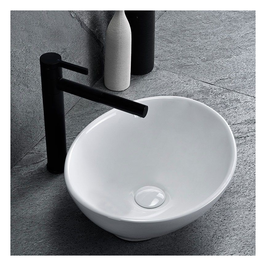 REA-U0133 - Lavatório de bancada SOFIA 34,5x41 cm cerâmica/branco brilhante