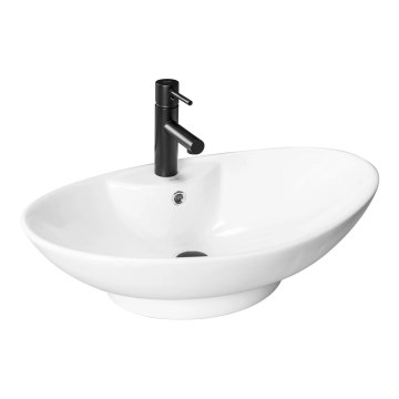 REA-U0160 - Lavatório para bancada ROSA 38,5x58,5 cm cerâmica/branco brilhante