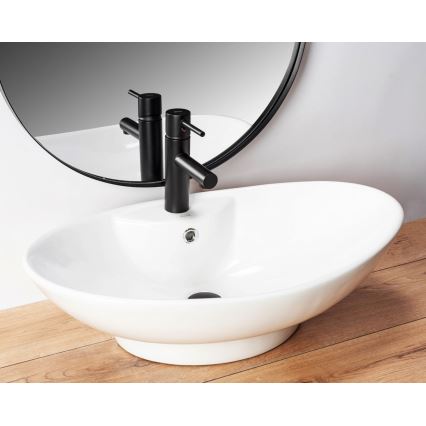 REA-U0160 - Lavatório para bancada ROSA 38,5x58,5 cm cerâmica/branco brilhante