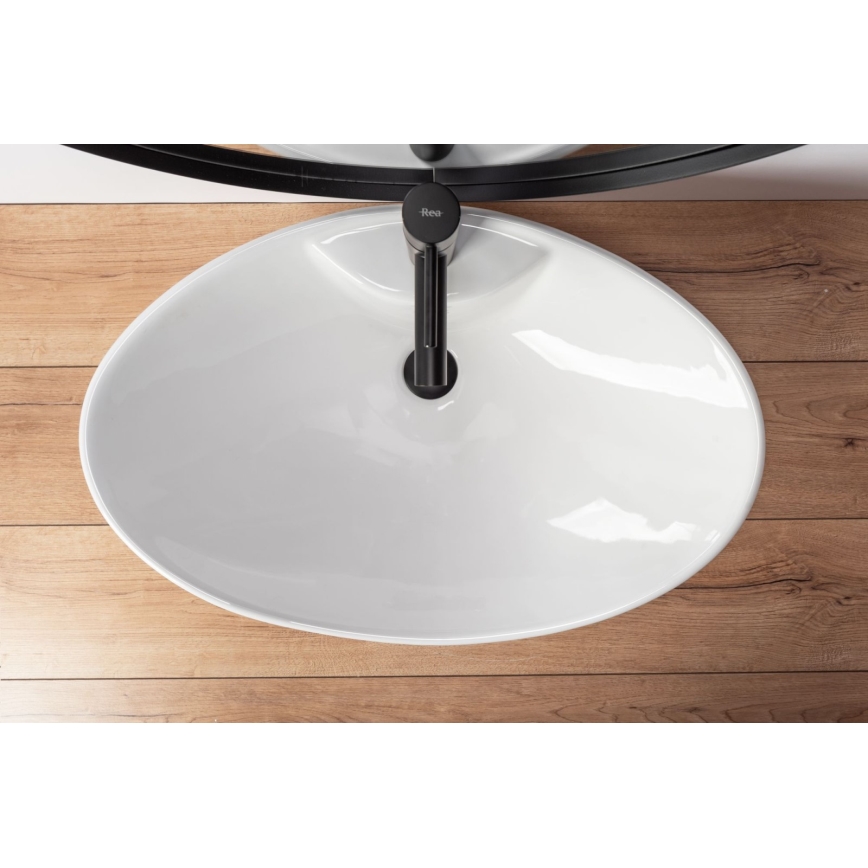 REA-U0160 - Lavatório para bancada ROSA 38,5x58,5 cm cerâmica/branco brilhante