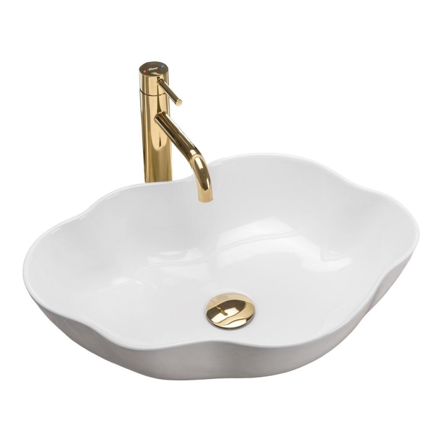 REA-U0265 - Lavatório de bancada PEARL 38x50,5 cm cerâmica/branco brilhante