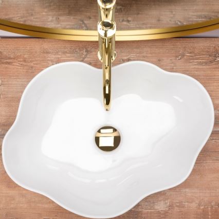 REA-U0265 - Lavatório de bancada PEARL 38x50,5 cm cerâmica/branco brilhante