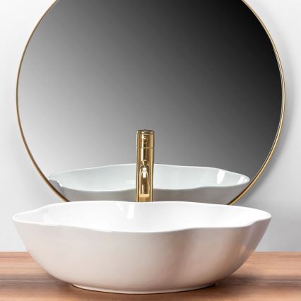 REA-U0265 - Lavatório de bancada PEARL 38x50,5 cm cerâmica/branco brilhante