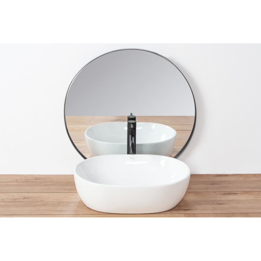 REA-U0416 - Lavatório de bancada AMELIA 34,5x48 cm cerâmica/branco brilhante