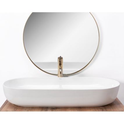 REA-U0563 - Lavatório de bancada CLEO 41x81 cm cerâmica/branco brilhante