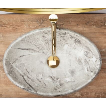 REA-U1020 - Lavatório para bancada LINDA 34x48,5 cm cerâmica/imitação de pedra