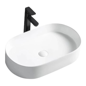 REA-U1055 - Lavatório de bancada NADIA 38,5x61 cm cerâmica/branco brilhante