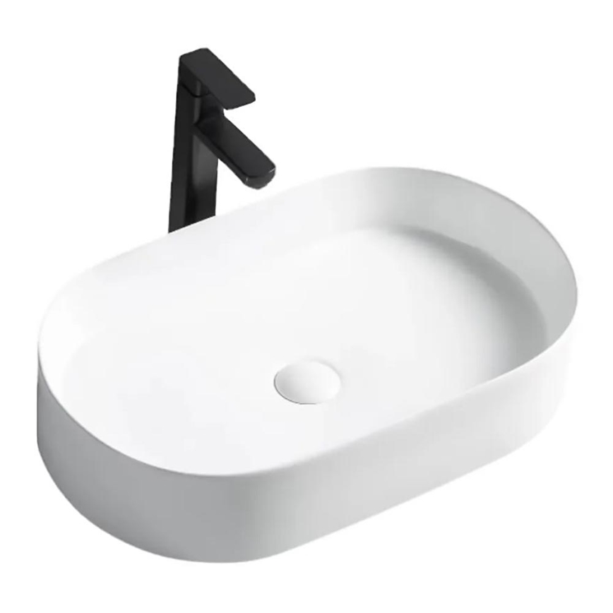 REA-U1055 - Lavatório de bancada NADIA 38,5x61 cm cerâmica/branco brilhante