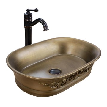 REA-U3305 - Lavatório de bancada WILMA RUSTIC 38x55 cm cerâmica/cobre