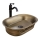 REA-U3305 - Lavatório de bancada WILMA RUSTIC 38x55 cm cerâmica/cobre