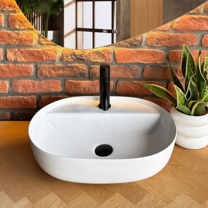 REA-U4620 - Lavatório de sobrepor AURA 38,5x50,5 cm cerâmica/branco brilhante