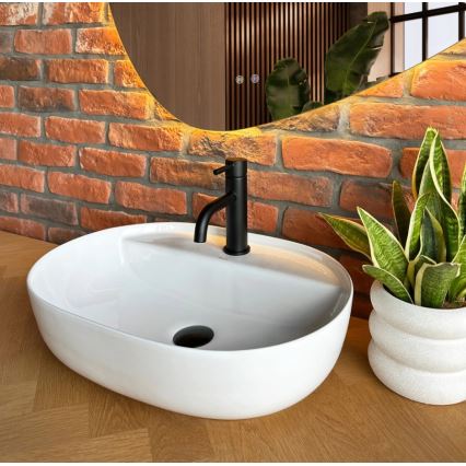 REA-U4620 - Lavatório de sobrepor AURA 38,5x50,5 cm cerâmica/branco brilhante