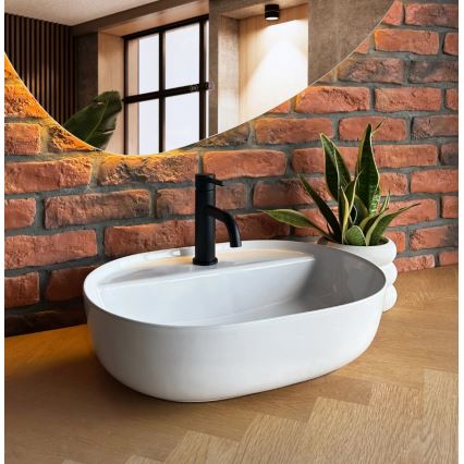 REA-U4620 - Lavatório de sobrepor AURA 38,5x50,5 cm cerâmica/branco brilhante