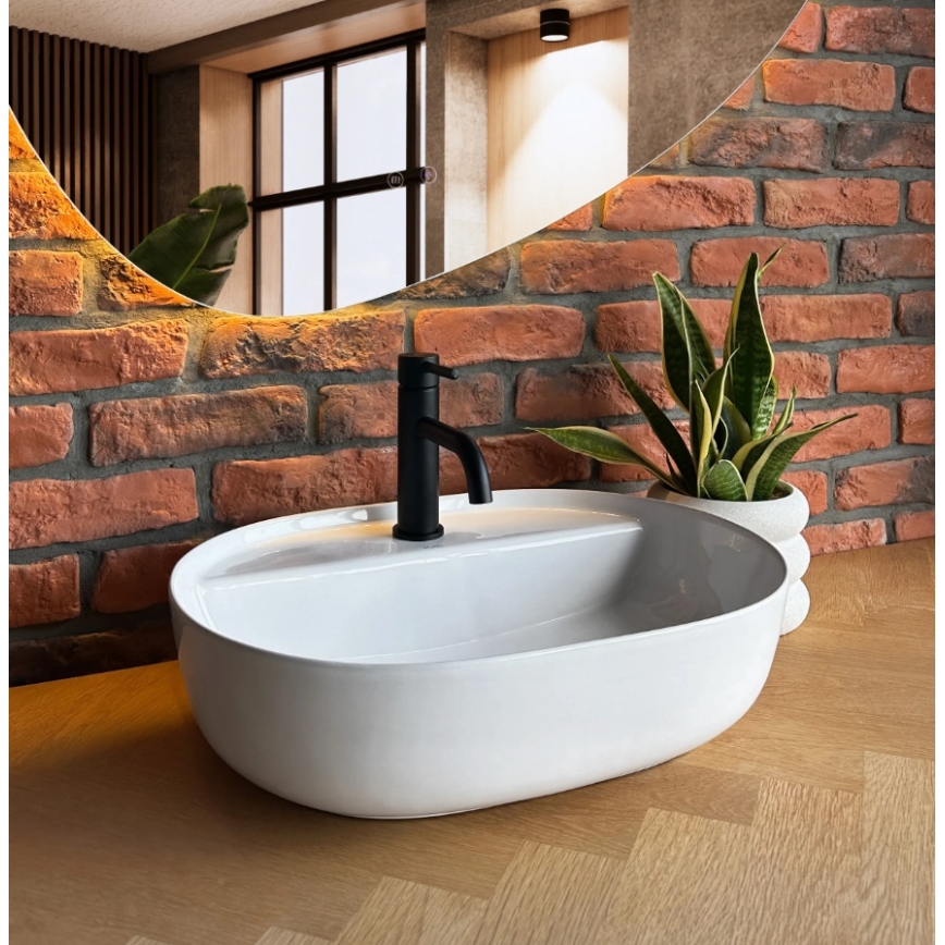 REA-U4620 - Lavatório de sobrepor AURA 38,5x50,5 cm cerâmica/branco brilhante