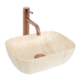 REA-U4700 - Lavatório de bancada BELINDA 25x36 cm cerâmica/bege/efeito pedra