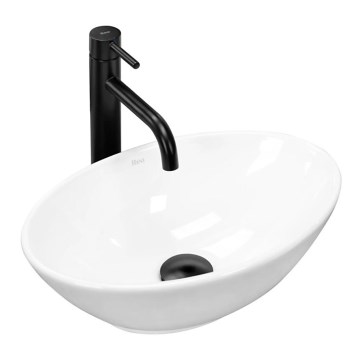 REA-U5804 - Lavatório para bancada PAMELA MINI 26,5x40 cm cerâmica/branco brilhante