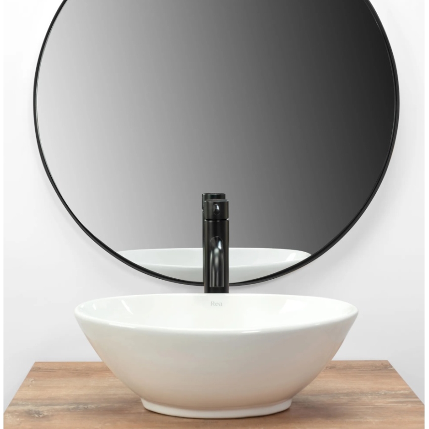REA-U5804 - Lavatório para bancada PAMELA MINI 26,5x40 cm cerâmica/branco brilhante