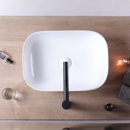 REA-U6300 - Lavatório para bancada MONA SLIM 40x50,5 cm cerâmica/branco brilhante