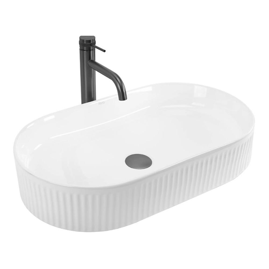 REA-U6526 - Lavatório de bancada VANDA 34x60 cm cerâmica/branco brilhante