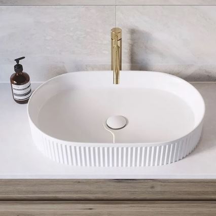 REA-U6526 - Lavatório de bancada VANDA 34x60 cm cerâmica/branco brilhante