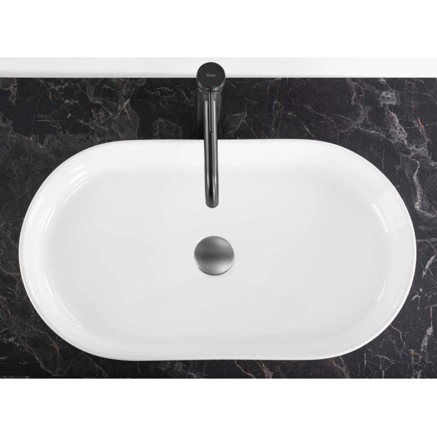 REA-U6526 - Lavatório de bancada VANDA 34x60 cm cerâmica/branco brilhante