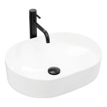 REA-U6563 - Lavatório de sobrepor NADIA 38x50 cm cerâmica/branco brilhante