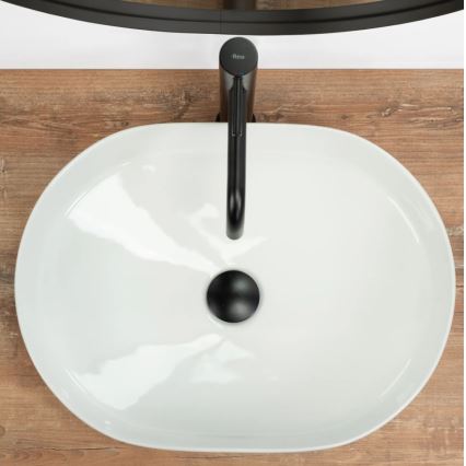 REA-U6563 - Lavatório de sobrepor NADIA 38x50 cm cerâmica/branco brilhante