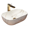 REA-U6596 - Lavatório de bancada BELINDA 33,5x46,5 cm cerâmica/decor de mármore
