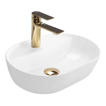 REA-U6617 - Lavatório de bancada AURA 30x42 cm cerâmica/branco brilhante