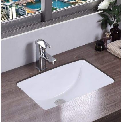 REA-U6653 - Lavatório de embutir ADELA 33x46 cm cerâmica/branco brilhante