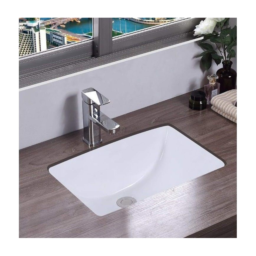 REA-U6653 - Lavatório de embutir ADELA 33x46 cm cerâmica/branco brilhante