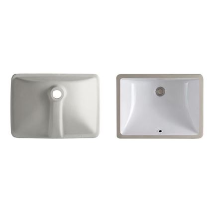 REA-U6653 - Lavatório de embutir ADELA 33x46 cm cerâmica/branco brilhante